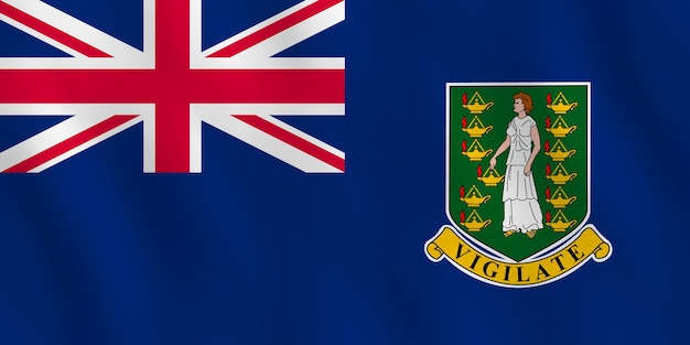 British Virgin Islands flag with waving effect, official proportion.