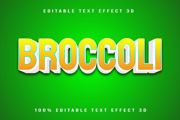 Broccoli Editable Text Effect 3D Emboss Cartoon Style