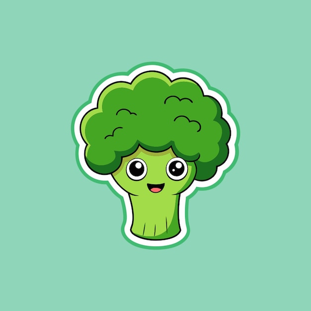 Vector broccoli rabe sticker vector illustration cartoon