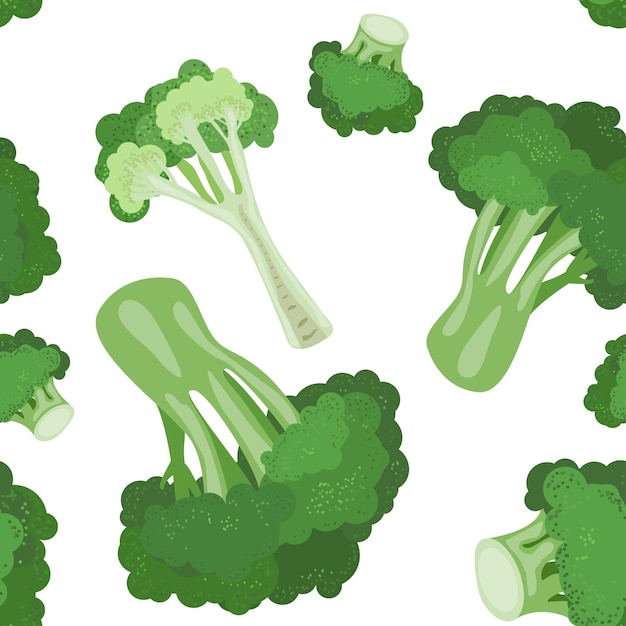 Broccoli seamless pattern Suitable for web background gift paper fabric or textile