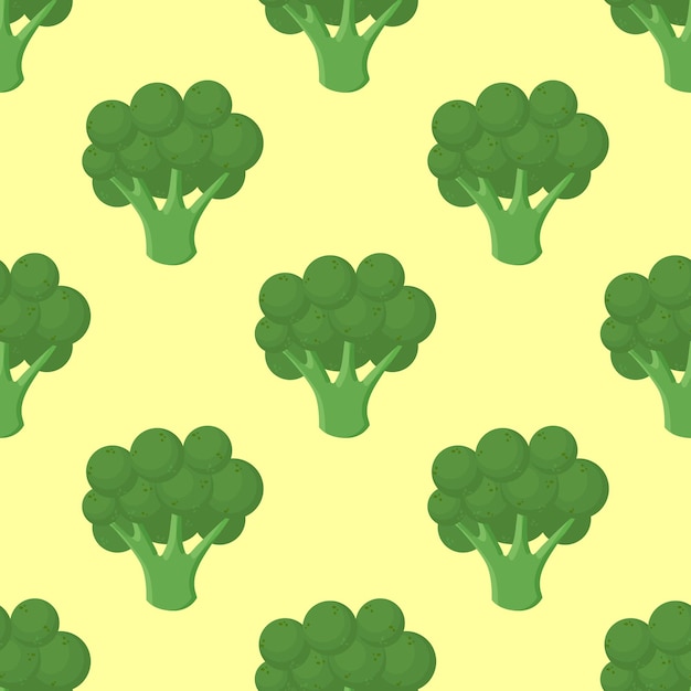 Broccoli vegetables seamless pattern on green background green broccoli ingredients food