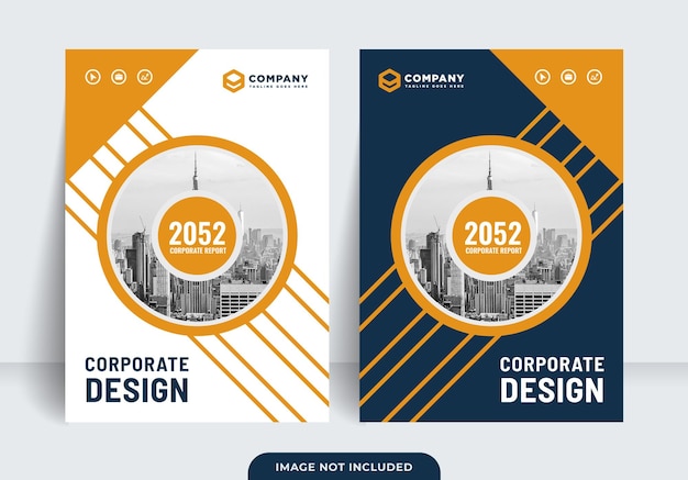 brochure cover design or annual report and company profile or booklet cover template design