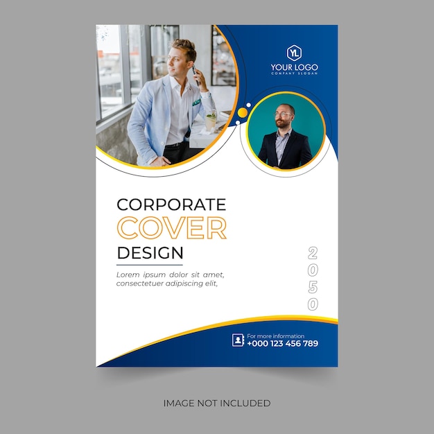 Brochure cover template business corporate annual report or book cover design for multipurpose use