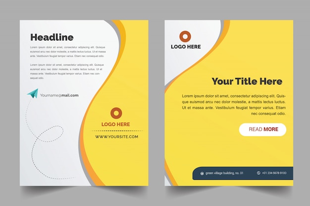 Brochure cover template with yellow background