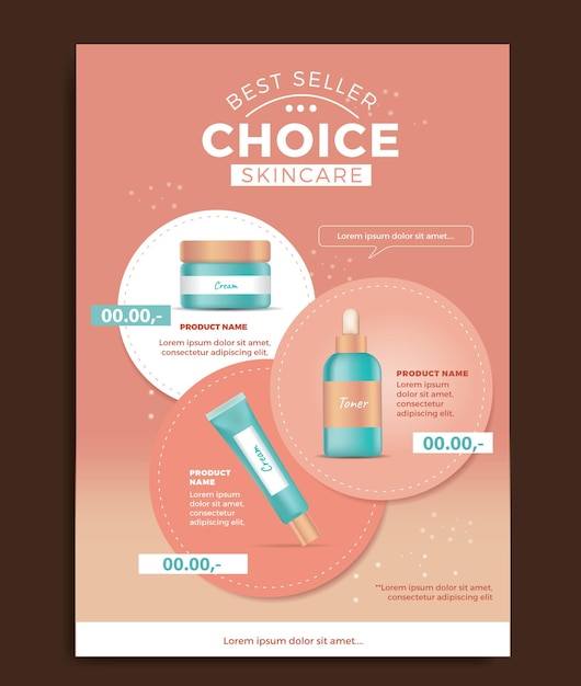 Brochure design beauty product Promo discount with mockup