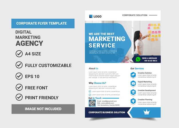 Brochure design corporate flyer digital marketing agency poster template premium vector