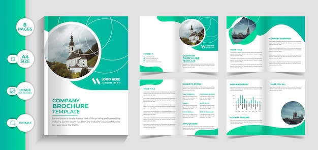 Brochure design layout 8 pages template