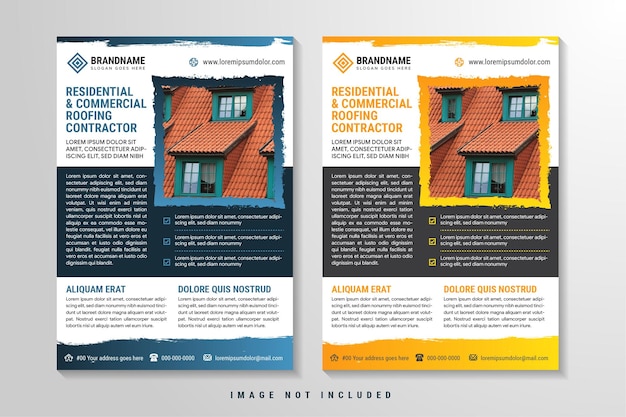 Brochure design template vector Flyers report business magazine poster Abstract blue and yellow