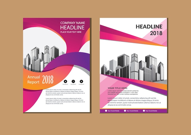 Brochure layout annual report poster flyer with geometric shape