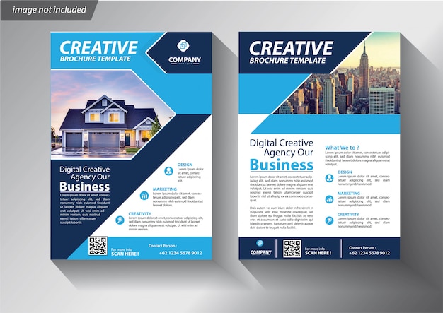 Brochure layout annual report poster flyer with geometric shape