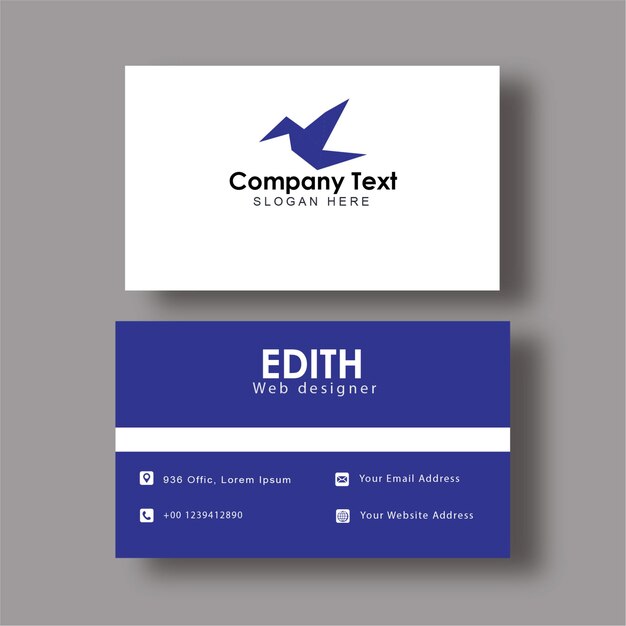 Brochure professional business card mockup vector illustration company card visiting card