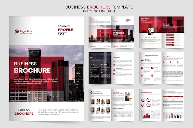 Brochure template layout design and corporate minimal company profile multipage brochure template