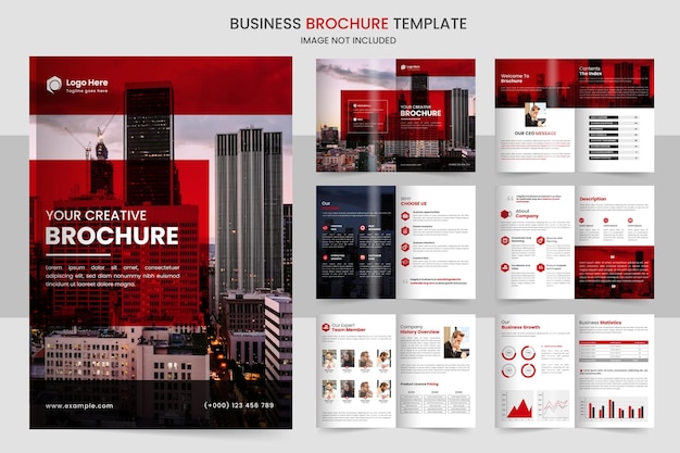 Brochure template layout design and corporate minimal company profile multipage brochure template