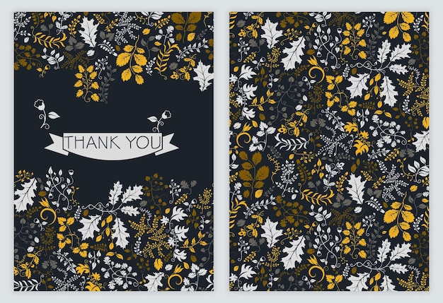 Brochure template with floral decor. For card, flyer, notebook cover or catalog. Vector illustration