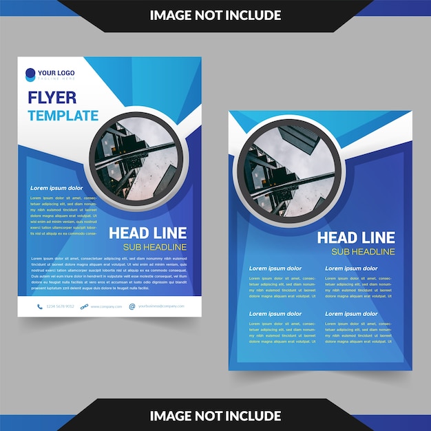 Brochure Template With Wavy Line and Circle