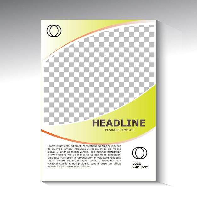 brochure vector template magazine cover company profile abstract theme yellow color simple mini