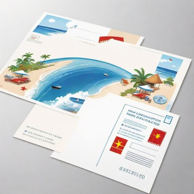 a brochure with a palm tree on it