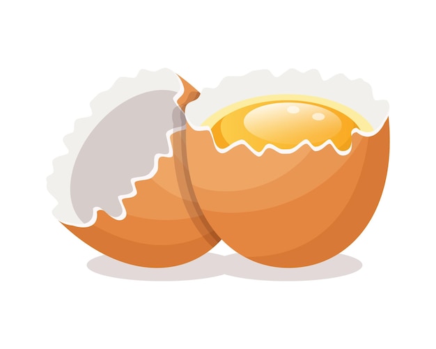 Broken egg icon Food healthy organic and market theme Isolated design Vector illustration