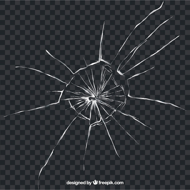 Vector broken glass in realistic style without background