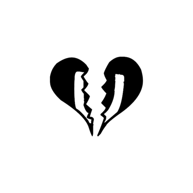 broken heart logo design