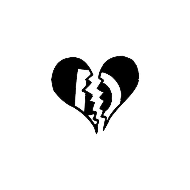 broken heart logo design