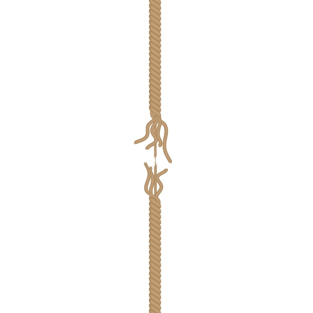 Vector broken rope with knot