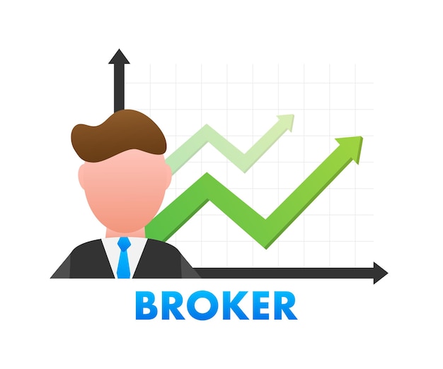 Broker icon Stock trading on the exchange Vector stock illustration