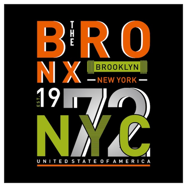 The bronx graphic typography design vector t shirt