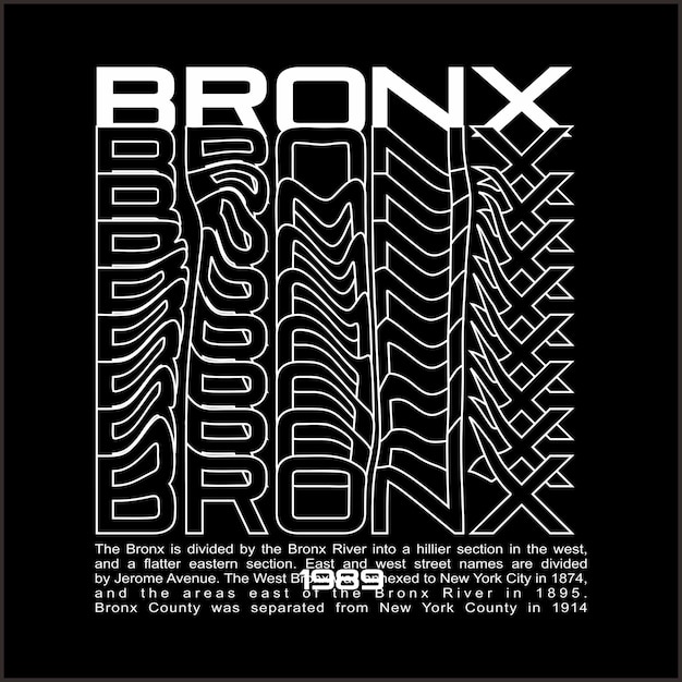 Bronx repeat wave effect design typography vector design text illustration sign t shirt graphics print