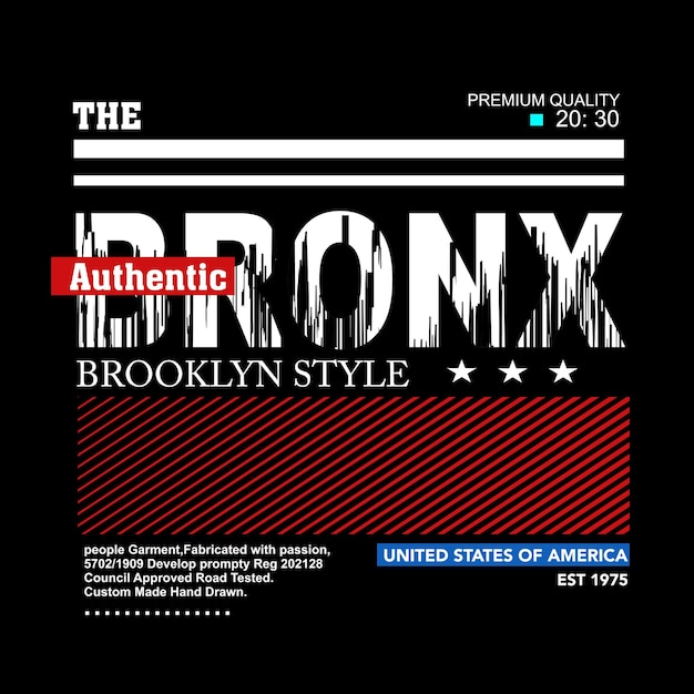 bronx tee graphic typography for print illustration t shirt vector art vintage