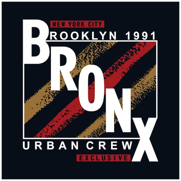 bronx typography for print illustration t shirt vector art vintage