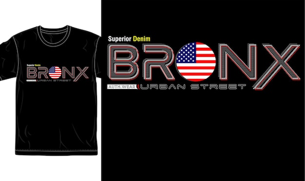 Bronx urban city t shirt design graphic vector