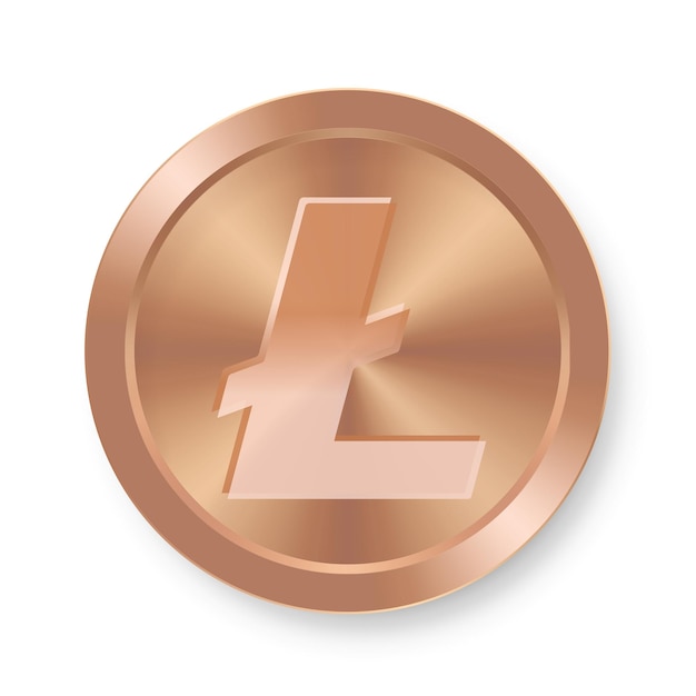 Bronze coin of Litecoin Concept of internet web cryptocurrency Litecoin medal