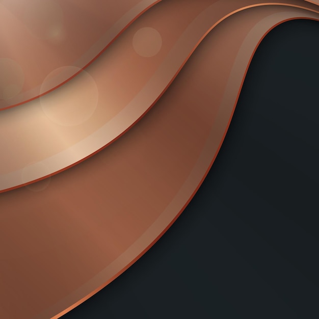 Vector bronze metal wavy background