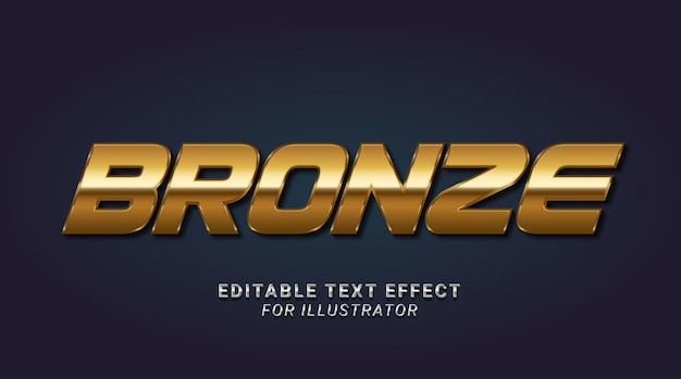 Bronze Metallic Editable Text Effect for Illustrator