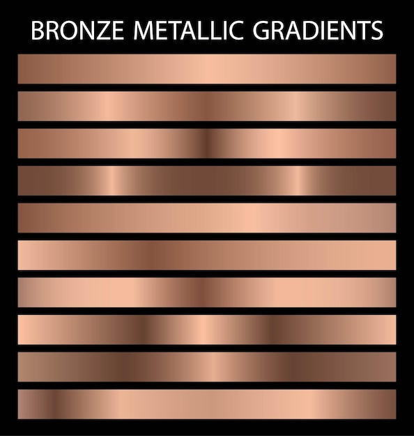 Bronze  metallic gradients for print design or post design backgrounds