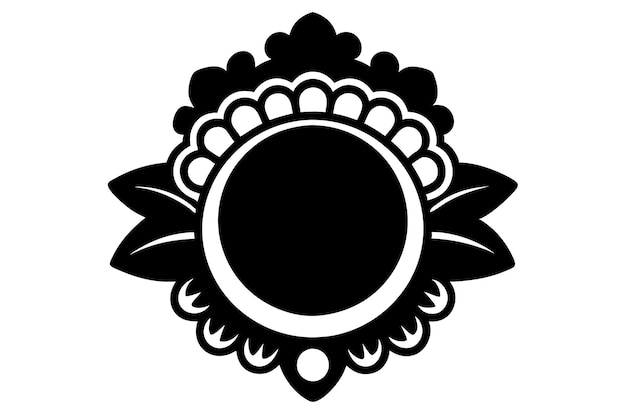 Brooch silhouette Vector Icon Illustration on black and white