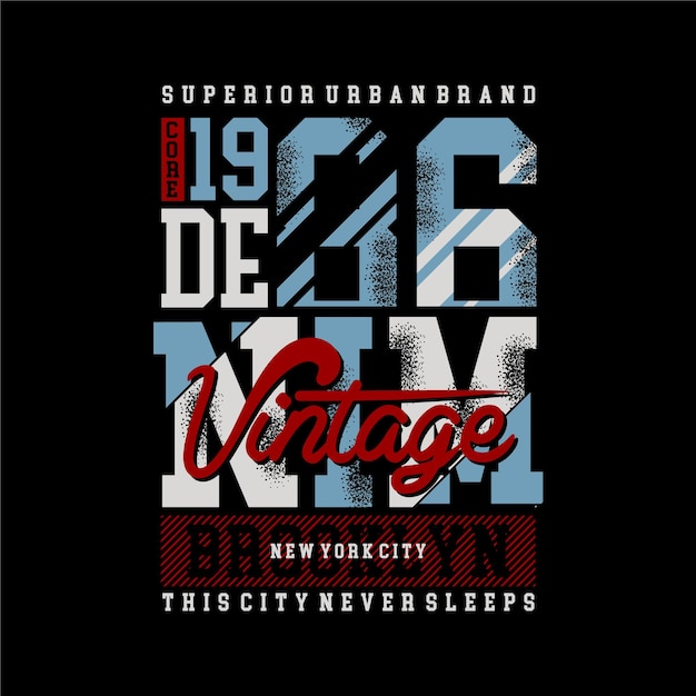 Brooklyn denim vintage urban style tshirt design