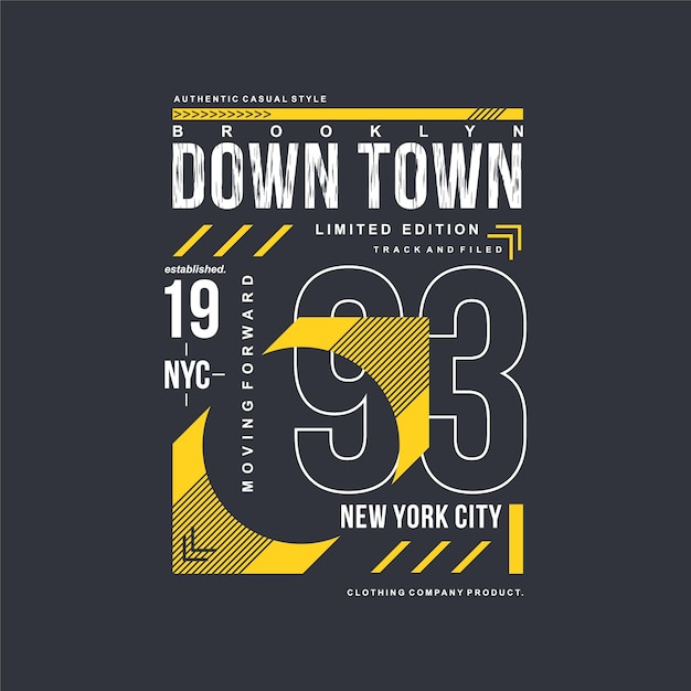 brooklyn down town nyc graphic typography t shirt vector design