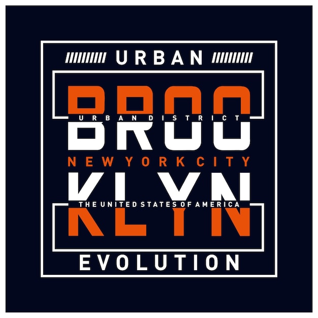 Brooklyn evolution typography t shirt design