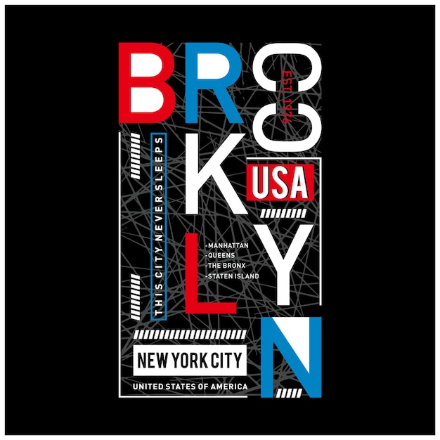 Brooklyn graphic element typography design t shirt print