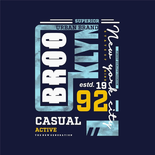 brooklyn new york city abstract graphic t shirt design typography illustration