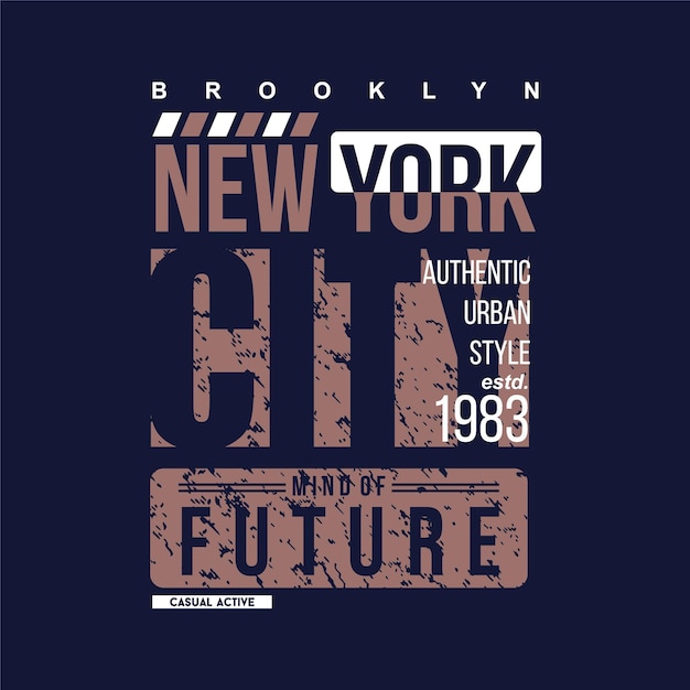 brooklyn new york city abstract graphic typography vertor print