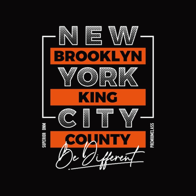 brooklyn new york city  typography illustration premium vector