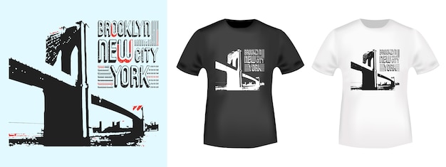 Brooklyn New York stamp and t shirt mockup