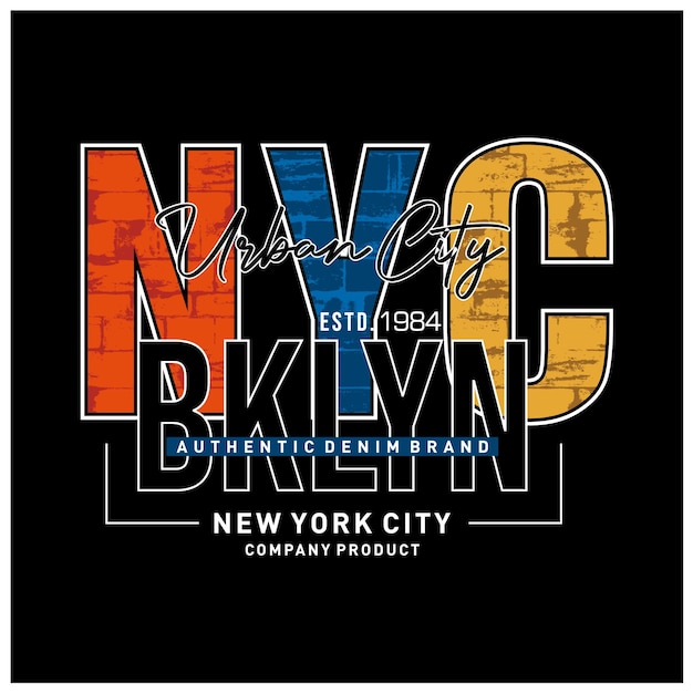 Brooklyn nyc stylish typography t shirt vector