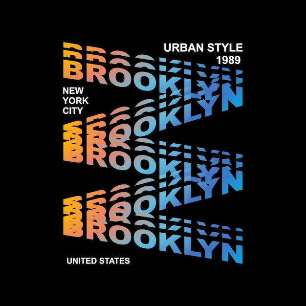 Brooklyn repeat design typography vector design text illustration poster banner flyer postcard sign t shirt graphics print etc