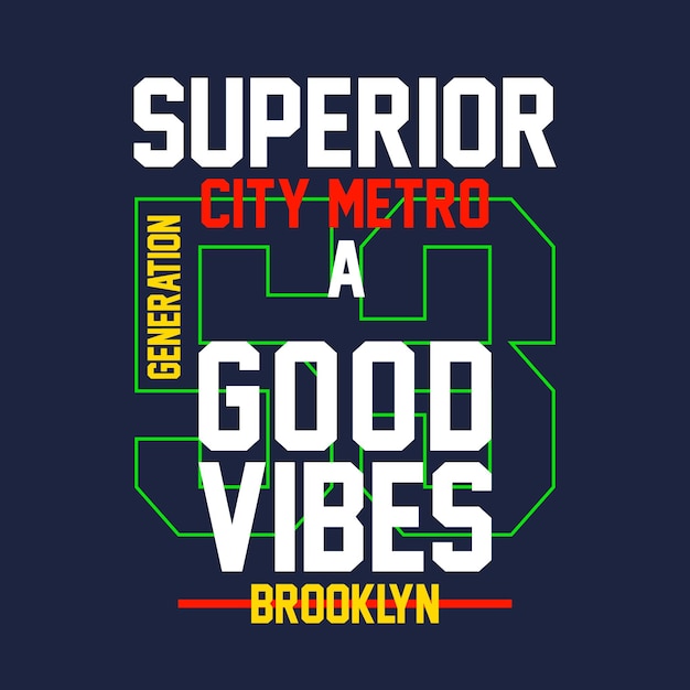 Brooklyn slogan tee graphic typography illustration vector art style