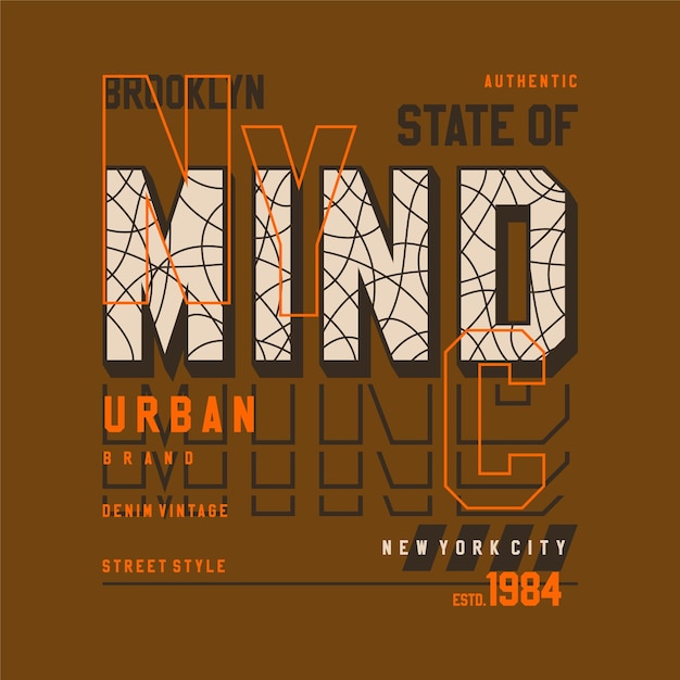 brooklyn state of mind graphic typography vector t shirt print