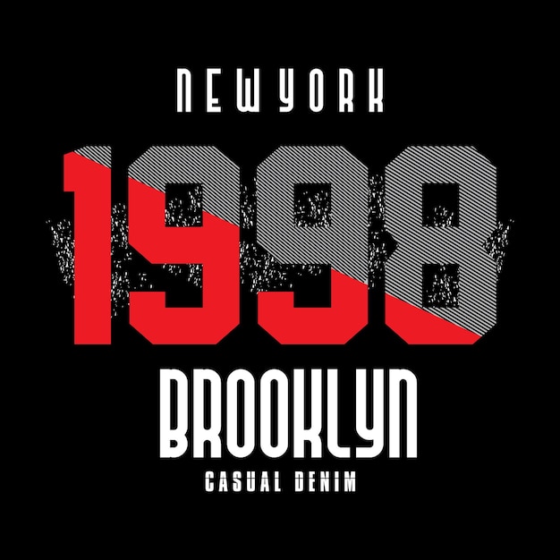 Brooklyn Typography Design T Shirt Print Vector Illustration